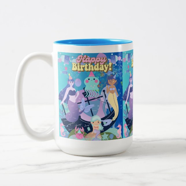 Herzlichen Glückwunsch zum Geburtstag! niedliche M Zweifarbige Tasse (Links)