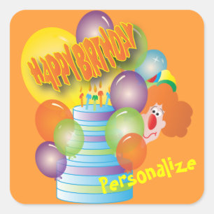 Herzlichen Glückwunsch zum Geburtstag Niedlicher C Quadratischer Aufkleber