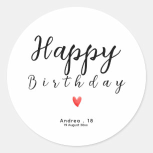 Herzlichen Glückwunsch zum Geburtstag Niedliches P Runder Aufkleber