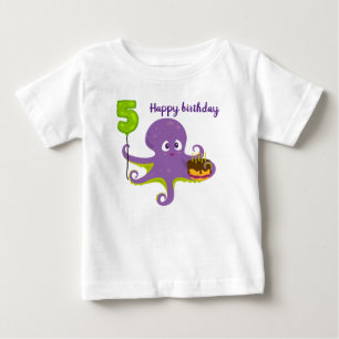 Herzlichen Glückwunsch zum Geburtstag Oktopus 5. G Baby T-shirt