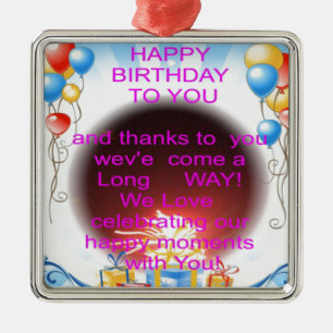 Herzlichen Glückwunsch zum Geburtstag Ornament Aus Metall