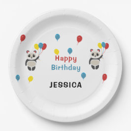 Herzlichen Glückwunsch zum Geburtstag Panda Bär we Pappteller