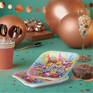 Herzlichen Glückwunsch zum Geburtstag Pappteller