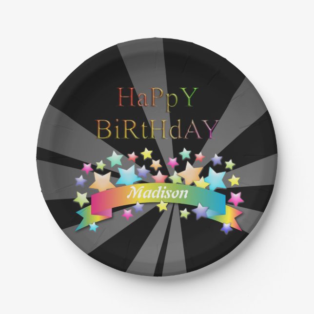 Herzlichen Glückwunsch zum Geburtstag Pappteller (Vorderseite)