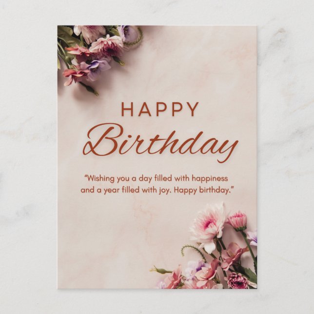 Herzlichen Glückwunsch zum Geburtstag Postkarte (Vorderseite)