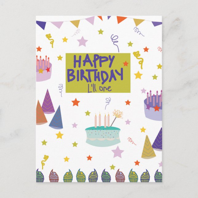 Herzlichen Glückwunsch zum Geburtstag Postkarte (Vorderseite)