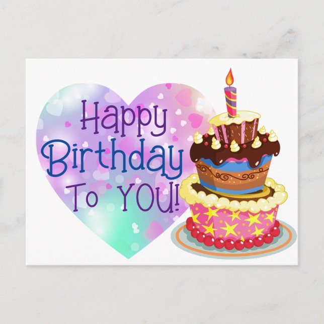 Herzlichen Glückwunsch zum Geburtstag! Postkarte (Vorderseite)