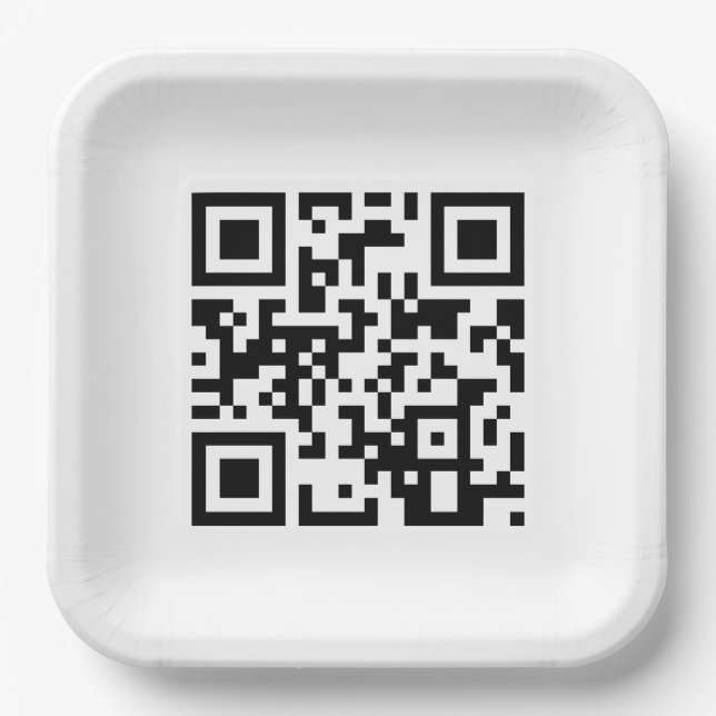 Herzlichen Glückwunsch zum Geburtstag! QR-Code Pappteller (Vorderseite)