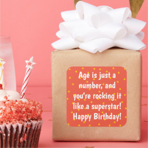Herzlichen Glückwunsch zum Geburtstag Quadratischer Aufkleber