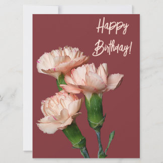 Herzlichen Glückwunsch zum Geburtstag rosa Nelke V Feiertagskarte