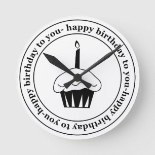 Herzlichen Glückwunsch zum Geburtstag! Runde Wanduhr