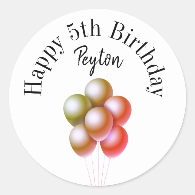 Herzlichen Glückwunsch zum Geburtstag Runder Aufkleber (Vorderseite)