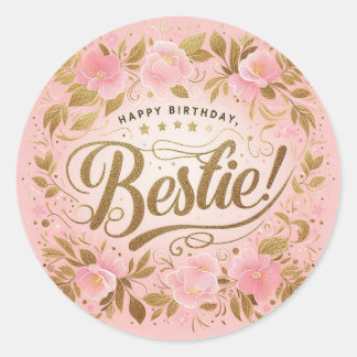 Herzlichen Glückwunsch zum Geburtstag Runder Aufkleber