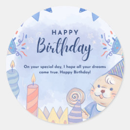 Herzlichen Glückwunsch zum Geburtstag Runder Aufkleber