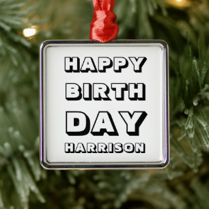 Herzlichen Glückwunsch zum Geburtstag, Schwarz &  Ornament Aus Metall