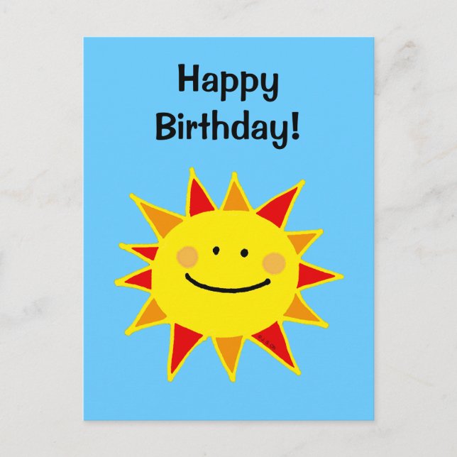 Herzlichen Glückwunsch zum Geburtstag! (sonne) Postkarte (Vorderseite)