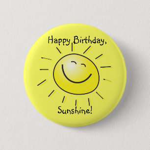 Herzlichen Glückwunsch zum Geburtstag, Sonnenschei Button