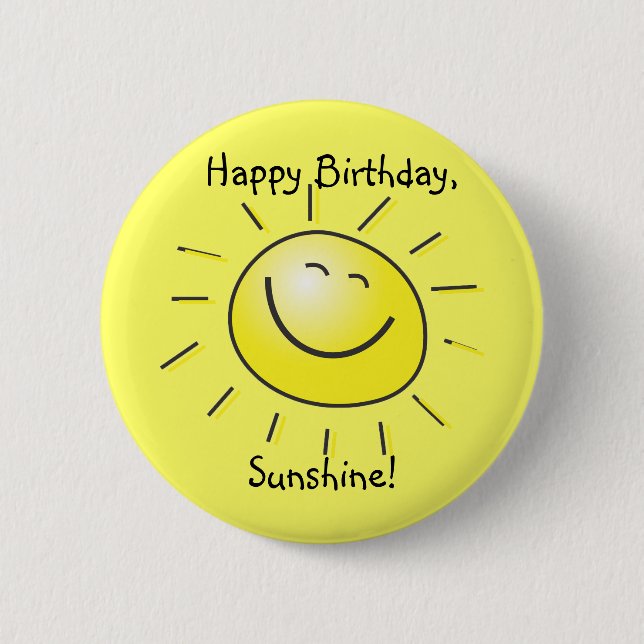 Herzlichen Glückwunsch zum Geburtstag, Sonnenschei Button (Vorderseite)