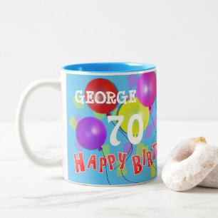 Herzlichen Glückwunsch zum Geburtstag Spaß 70. Mei Zweifarbige Tasse