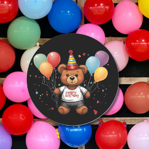 Herzlichen Glückwunsch zum Geburtstag Teddybär Runder Aufkleber