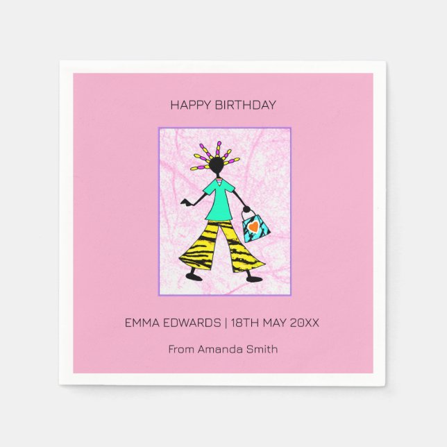 Herzlichen Glückwunsch zum Geburtstag, Trendy und  Serviette (Vorderseite)