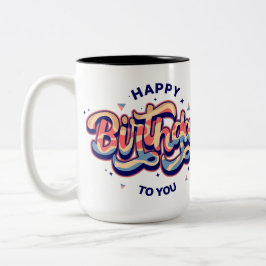 "Herzlichen Glückwunsch zum Geburtstag: Typografie Zweifarbige Tasse