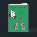Herzlichen Glückwunsch zum Geburtstag, um die Son Karte<br><div class="desc">Wünschen Sie sich einen wunderbaren Schritt für einen guten Geburtstag mit zwei bezaubernden Schlägern, die Basketball spielen, mit einem mit einem Hoop markierten Schläger auf einem hübschen grünen Hintergrund.</div>