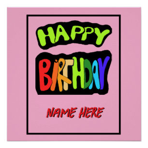 Herzlichen Glückwunsch zum Geburtstag und persönli Poster