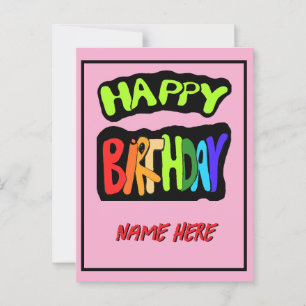 Herzlichen Glückwunsch zum Geburtstag und persönli Postkarte