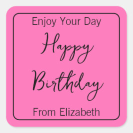 Herzlichen Glückwunsch zum Geburtstag und Sender N Quadratischer Aufkleber