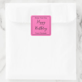 Herzlichen Glückwunsch zum Geburtstag und Sender N Quadratischer Aufkleber