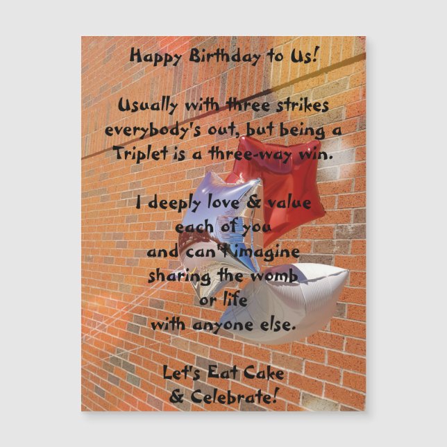 Herzlichen Glückwunsch zum Geburtstag unserer Trip Magnetkarte (Vorderseite)