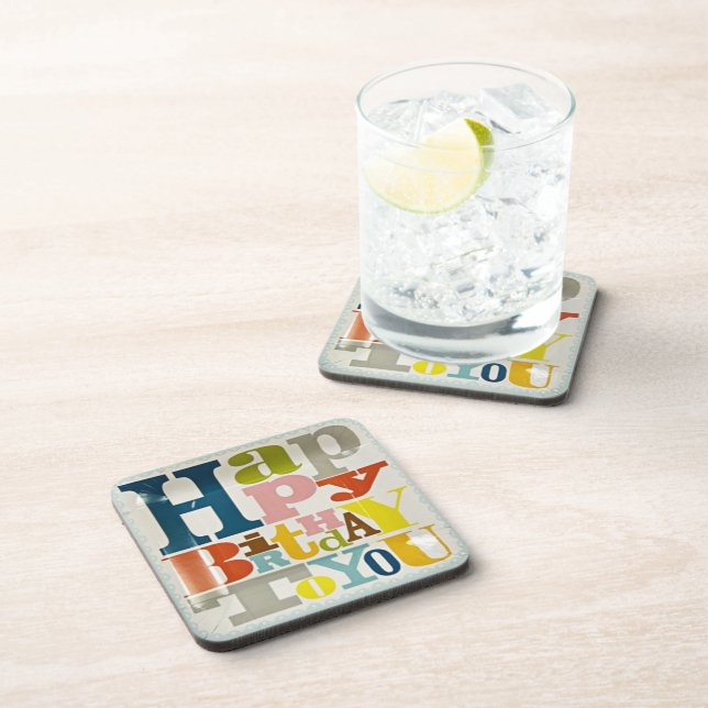 Herzlichen Glückwunsch zum Geburtstag - Untersetze Untersetzer (Rechte Seite)