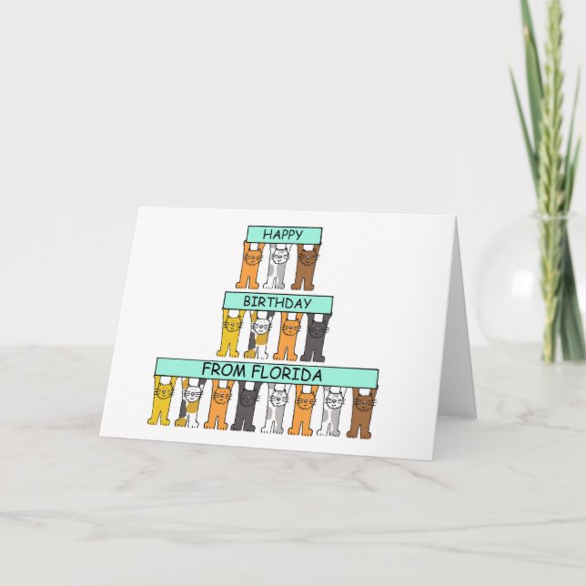 Herzlichen Glückwunsch zum Geburtstag von Florida  Karte (Vorderseite)