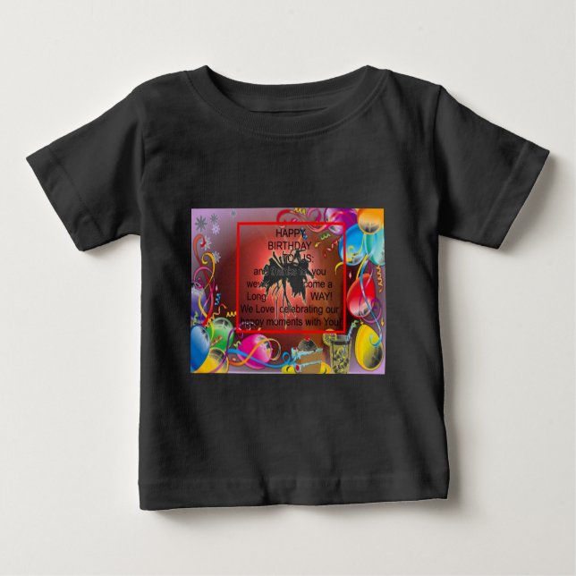 Herzlichen Glückwunsch zum Geburtstag von uns Art  Baby T-shirt (Vorderseite)