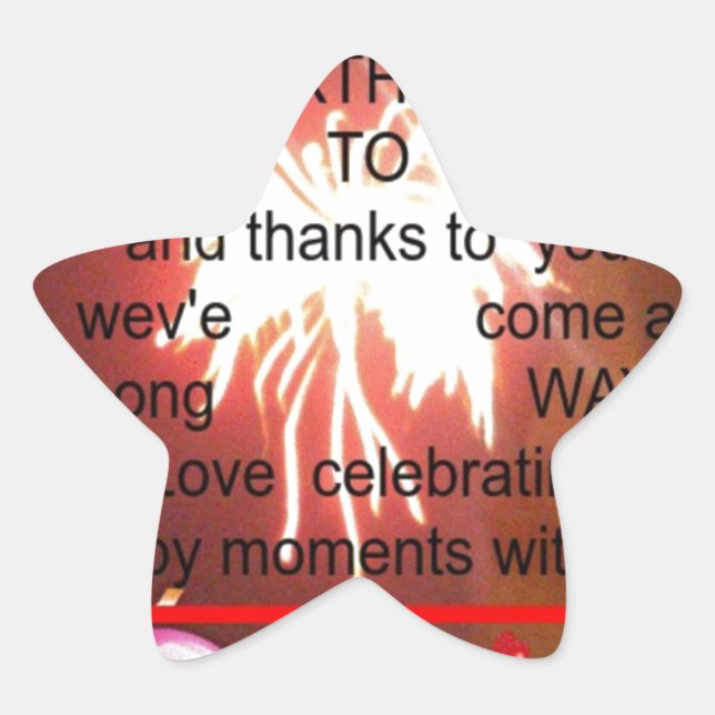 Herzlichen Glückwunsch zum Geburtstag von uns Art  Stern-Aufkleber (Vorderseite)