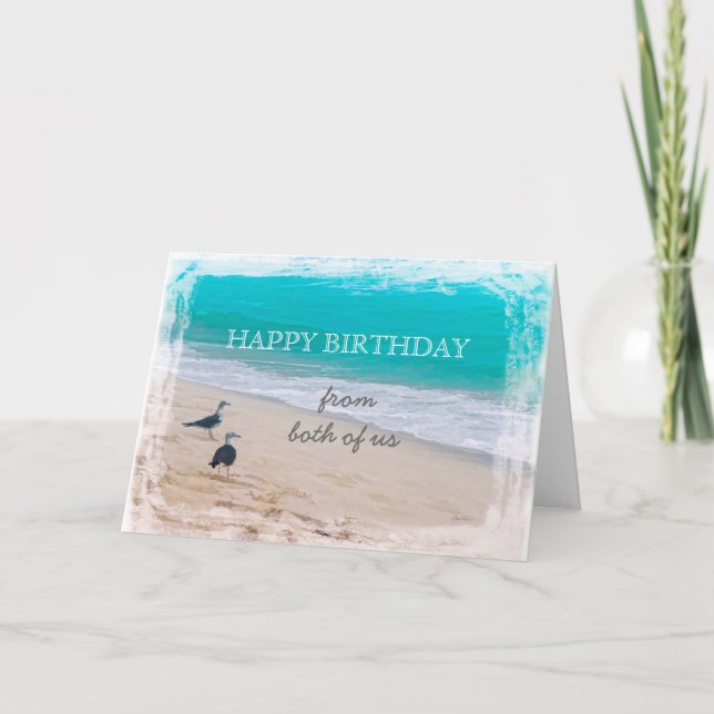 Herzlichen Glückwunsch zum Geburtstag von uns beid Karte (Vorderseite)