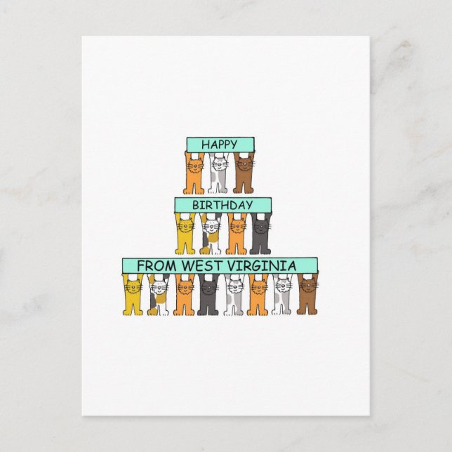 Herzlichen Glückwunsch zum Geburtstag von West Vir Postkarte (Vorderseite)
