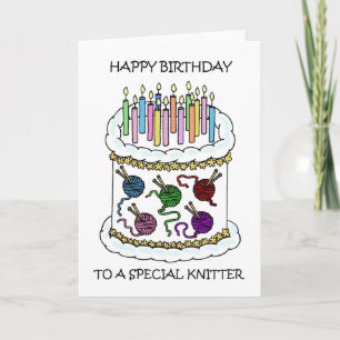 Herzlichen Glückwunsch zum Geburtstag zu Knitter,  Karte
