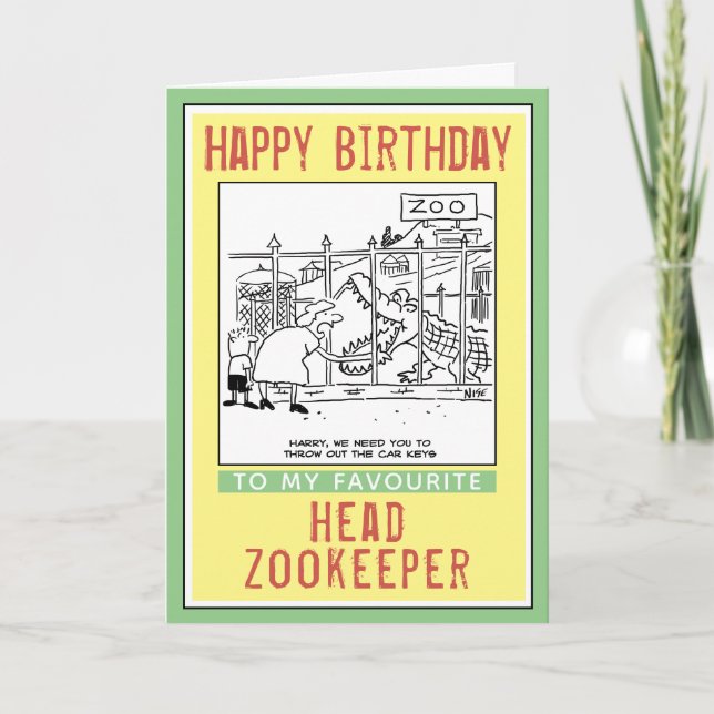 Herzlichen Glückwunsch zum Geburtstag zum Head Zoo Karte (Vorderseite)