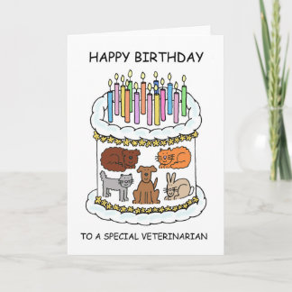 Herzlichen Glückwunsch zum Geburtstag zum Tierarzt Karte