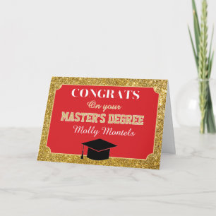 Herzlichen Glückwunsch zum Master-Abschluss! Perso Dankeskarte