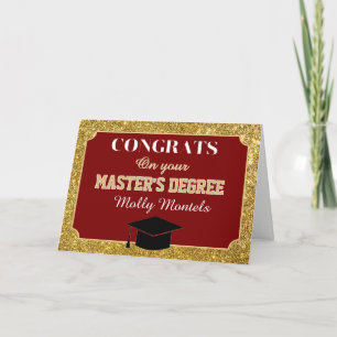 Herzlichen Glückwunsch zum Master-Abschluss! Perso Dankeskarte