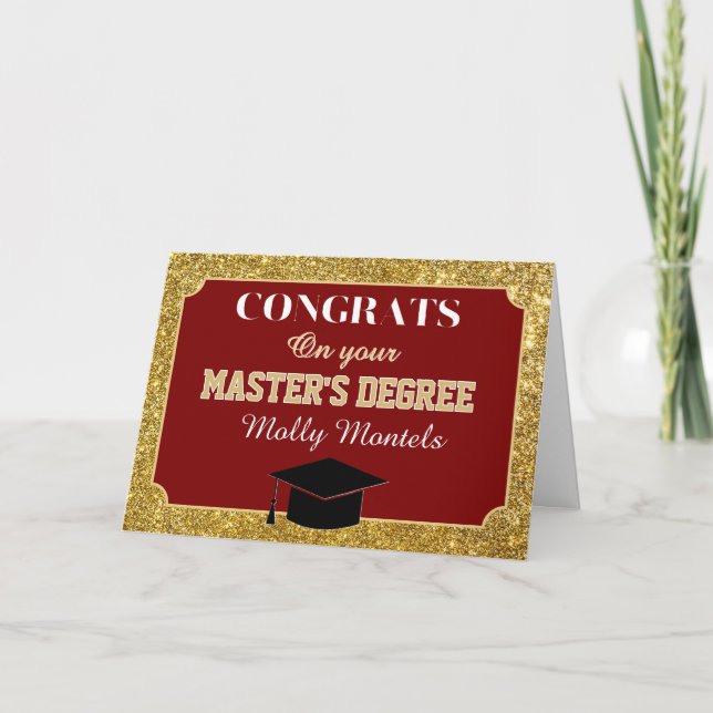 Herzlichen Glückwunsch zum Master-Abschluss! Perso Dankeskarte (Vorderseite)