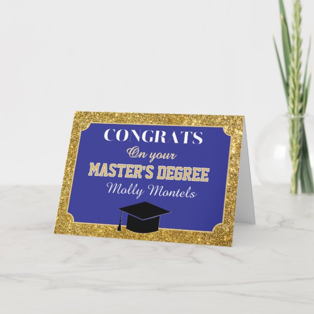 Herzlichen Glückwunsch zum Masterabschluss! Person Dankeskarte (Vorderseite)