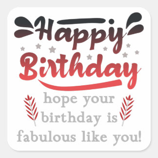 Herzlichen Glückwunsch zum motivierend Geburtstag. Quadratischer Aufkleber