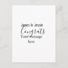 Herzlichen Glückwunsch zum Namen Nachricht Hochzei Postkarte