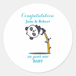 Herzlichen Glückwunsch zum neuen Baby Runder Aufkleber