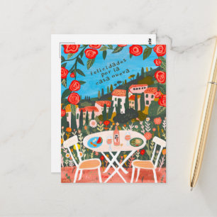 Herzlichen Glückwunsch zum neuen Haus mit ländlich Postkarte