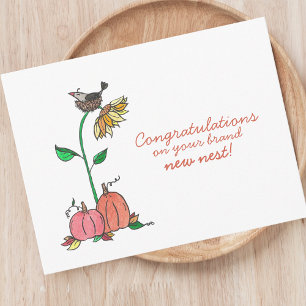 Herzlichen Glückwunsch zum neuen Zuhause Herbst Postkarte